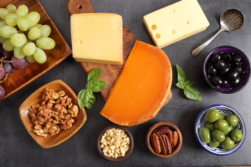 Cheese and other snacks.