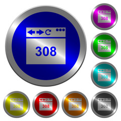 Browser 308 Permanent Redirect luminous coin-like round color buttons