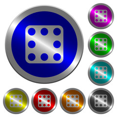 Domino eight luminous coin-like round color buttons