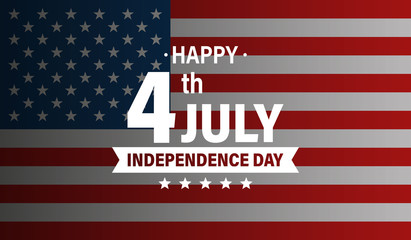 USA Independence Day 4th of July holiday. United states of America flag. Happy independence day banner. Memorial day. American background. Vector illustration.