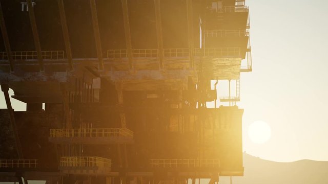 oil drill rig platform on the sea