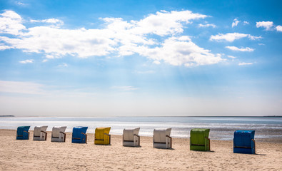Fototapeta premium hooded beach chairs