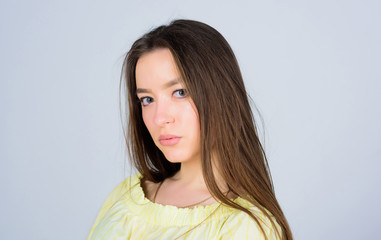 Fototapeta premium natural beauty. fashion model portrait. sensual woman. hairdresser salon. pretty woman with brunette hair. skincare cosmetics and makeup. Sexy beauty. beauty and fashion