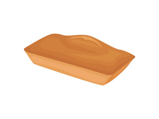 Rectangular loaf of bread on a white background. Vector illustration.