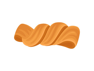 Baked braided dough. Vector illustration on white background.
