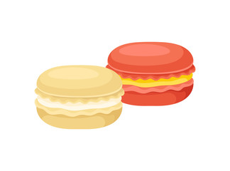 Cookies with cream in the middle. Vector illustration on white background.