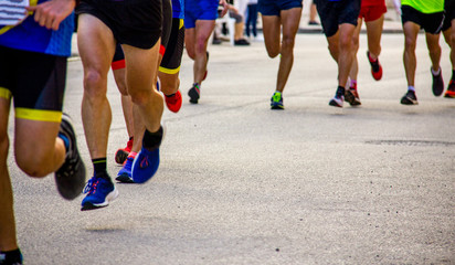Naklejka premium Runners in a marathon