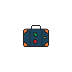 Travel suitcase vector icon concept, isolated on white background