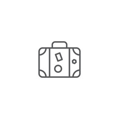 Travel suitcase vector icon concept, isolated on white background