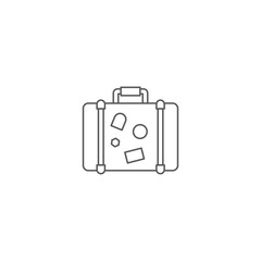 Travel suitcase vector icon concept, isolated on white background