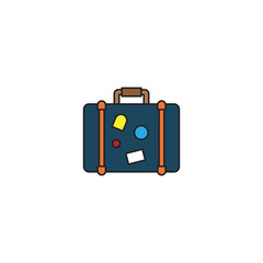 Travel suitcase vector icon concept, isolated on white background