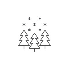 Winter forest with snow vector icon concept, isolated on white background