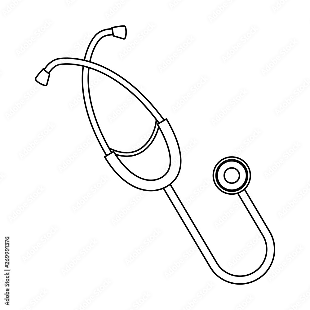 Wall mural stethoscope medical tool isolated icon