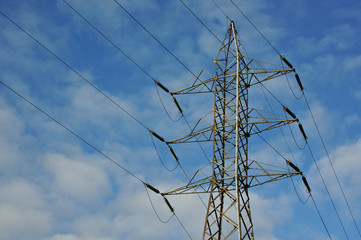 energie electricité poteau tension