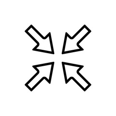 Full screen and exit full screen icons with slightly rounded arrows,