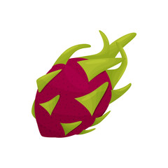 Ripe pataya close up. Vector illustration on white background.