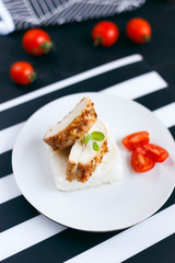 Chicken fillet with rice and tomatoes