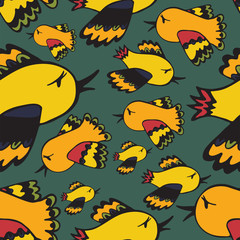 Birds seamless pattern vector illustration color for wrappers for textiles