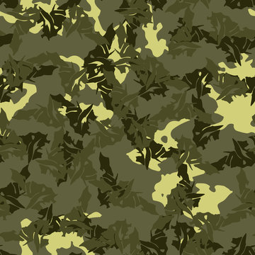 Field camouflage of various shades of green color