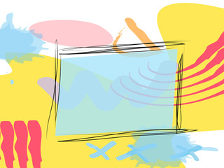 Memphis Style Poster Set. Fluid Color Backgrounds with Futuristic