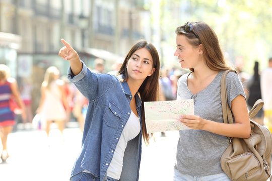 Lost Tourist Asking For Help From A Pedestrian