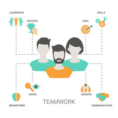 Teamwork concept with people