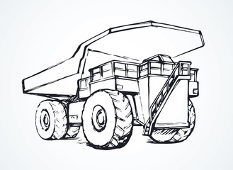 Dump truck. Vector drawing