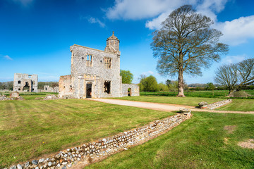 Fototapeta na wymiar The ruins of Baconsthorpe Castle in Norfolk
