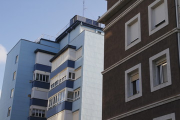 Apartment block in a neighborhood of Santander, Spain