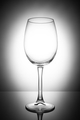 Empty wine glass, isolated on a white background