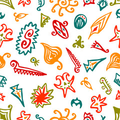 Obraz premium African patterns seamless pattern vector illustration hand drawing abstract elements