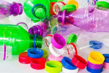 plastic bottles recycle. recycling to conserve the environment concept