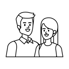 young couple lovers avatars characters