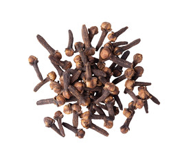 Dry cloves or spice isolated on white background