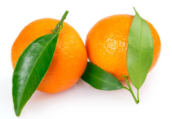 Fresh mandarin on white background