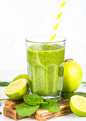 Green smoothie on white.