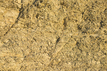 The layered mountains of the Cretaceous period. Paleogeological object 