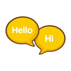 Vector illustration of two speech bubble. Suitable for describing conversations, greeting each other, and social media interactions. Speech bubble icon.