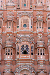 Fototapeta na wymiar Hawa Mahal, pink palace of winds in old city Jaipur, Rajasthan, India