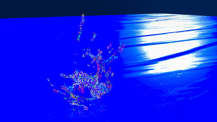 3D illustration of  abstract splash