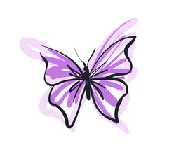 Fototapeta na wymiar Butterfly vector illustration sketch decor