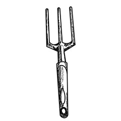 sketch with lines, garden spade