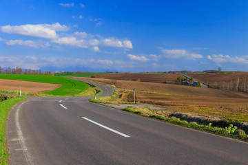 北海道　絶景の田舎道