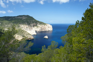 Fototapeta na wymiar Landscapes of the island of Ibiza.Cape Rubio.(Cap de Rubio).Spain.