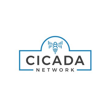 Cicada network signal animal logo design