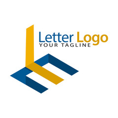 LE Initial stock logo template., modern paper font.	 - obrazy, fototapety, plakaty