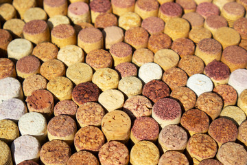 Copy space background for text. Wine corks background.