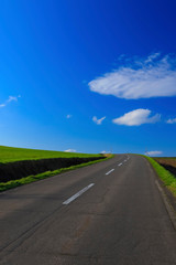 Naklejka premium 日本北海道 絶景へ続く道