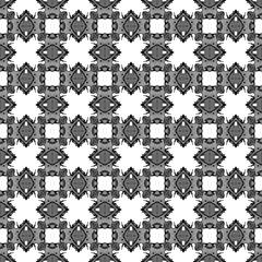 Black and white geometric seamless pattern. Hand d