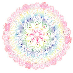 Flower mandala. Vintage decorative element.